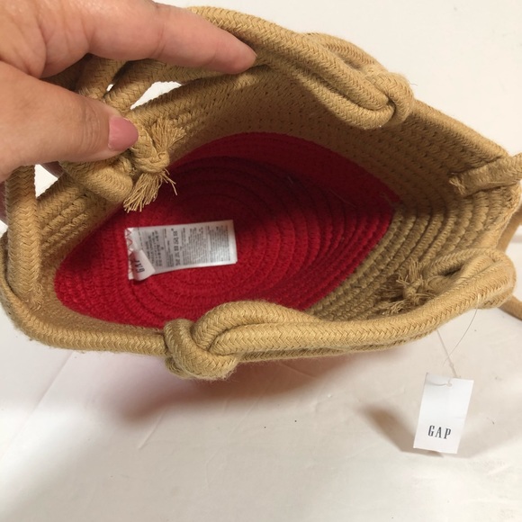 Gap Crossbody Red Color Block Open Boho Bag Small - Picture 5 of 6